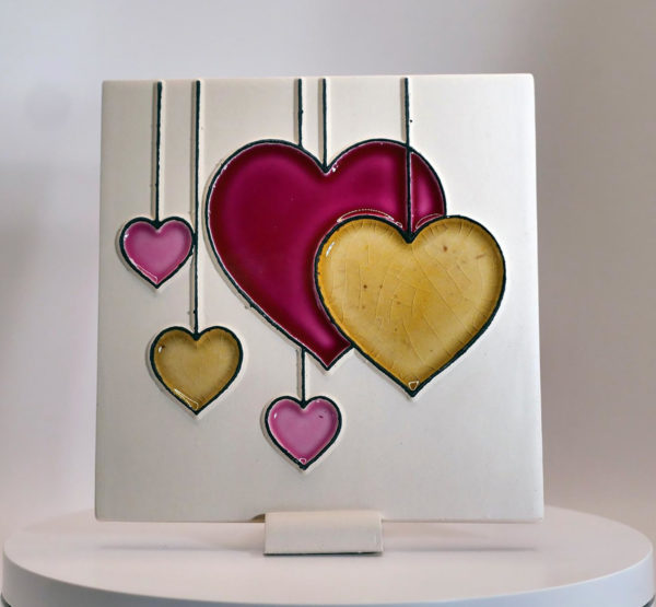 coeurs suspendus rose Coeurs rose