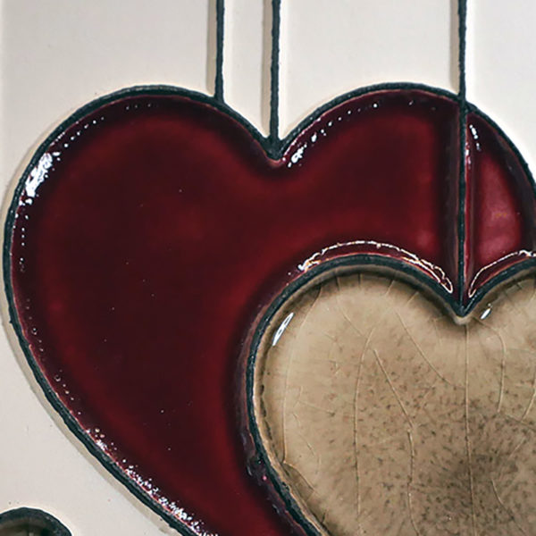 coeurs suspendus rouge loupe Coeurs rouge